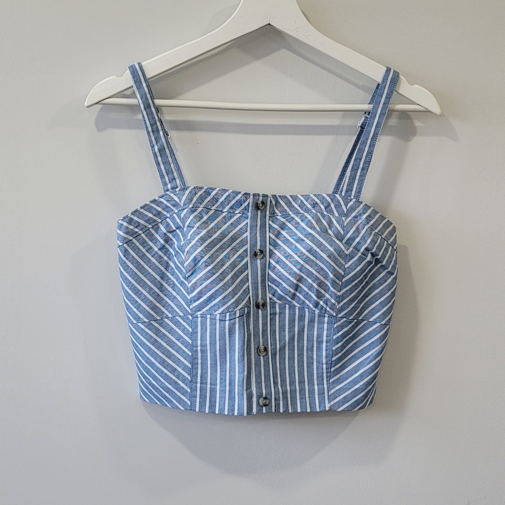 Thin Denim Crop Top - Size M